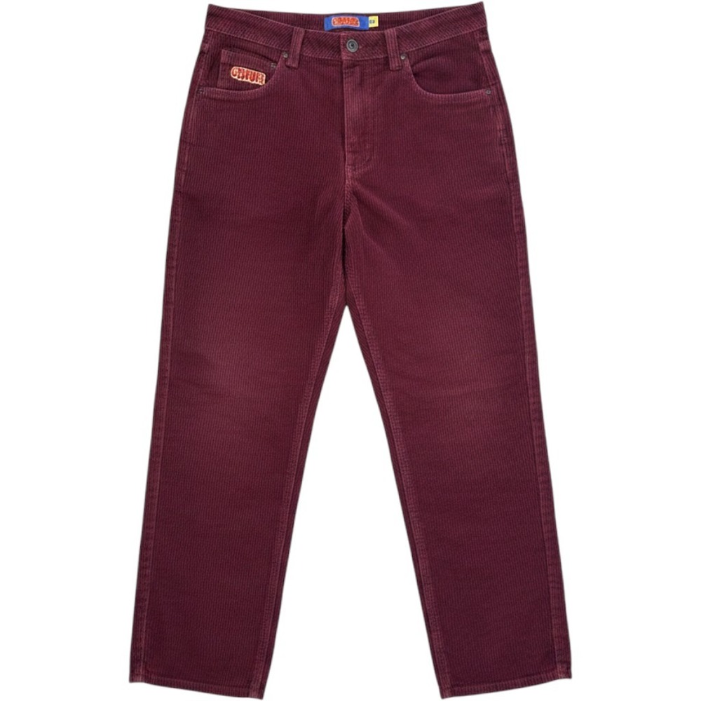 Empyre Corduroy Pants Men 30 Burgundy Relaxed Skater Streetwear 90s Baggy Y2K